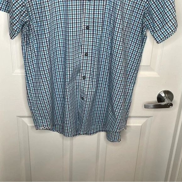 Robert Graham Modern Americana Blue Plaid Contrasting Collar Shirt L - Picture 5 of 14